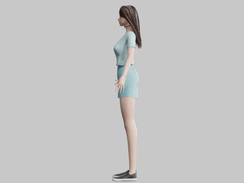 Stylized cute Woman V30195 3D Модель