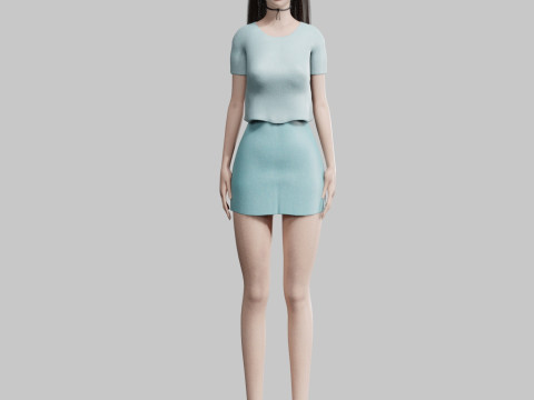 Stylized cute Woman V30195 3D Модель