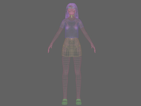 Stylized cute Woman V30195 3D Модель
