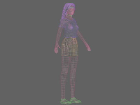 Stylized cute Woman V30195 3D Модель