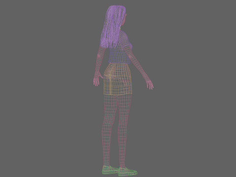 Stylized cute Woman V30195 3D Модель