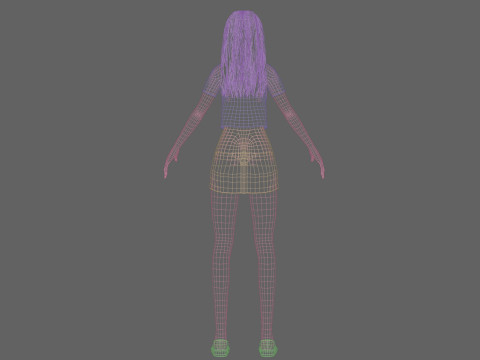 Stylized cute Woman V30195 3D Модель