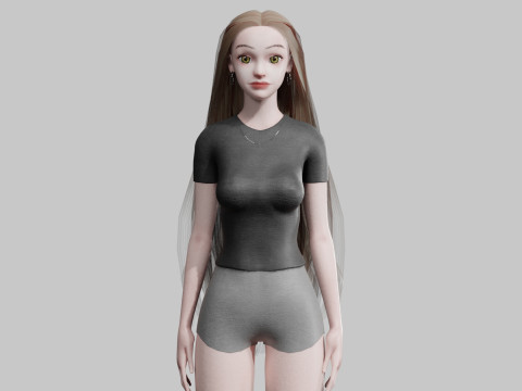 Sweet Basic Woman V29018 3D Model
