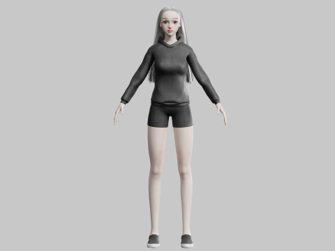 Sweet cute Woman V28534 3D 模型