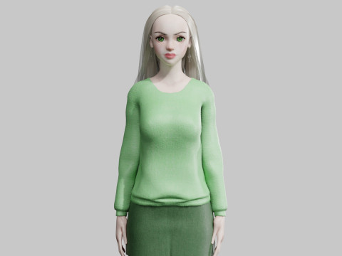 Teen cute Woman V32229 3D Model