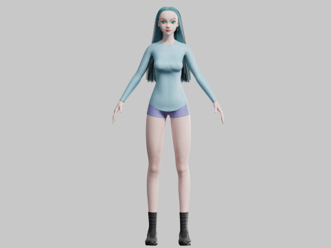 Teen Pretty Woman V32622 3D Model
