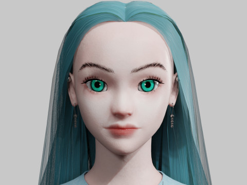 Teen Pretty Woman V32622 3D Model