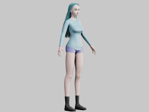 Teen Pretty Woman V32622 3D Model