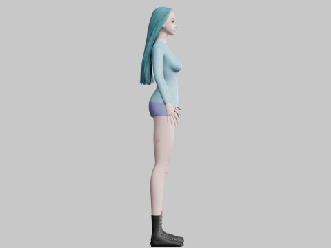 Teen Pretty Woman V32622 3D Model