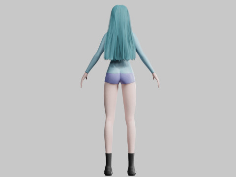 Teen Pretty Woman V32622 3D Model
