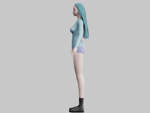 Teen Pretty Woman V32622 3D Model