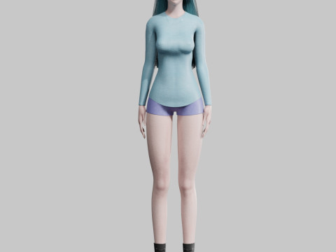 Teen Pretty Woman V32622 3D Model