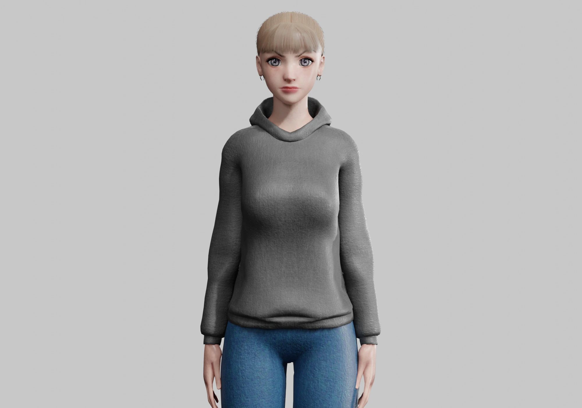 Young cute Woman V25729 3D Model .c4d .max .obj .3ds .fbx .stl .blend 