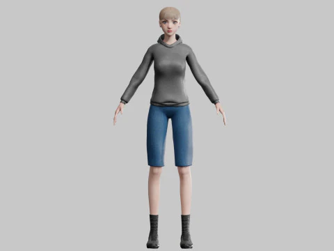 Young cute Woman V25729 3D Model
