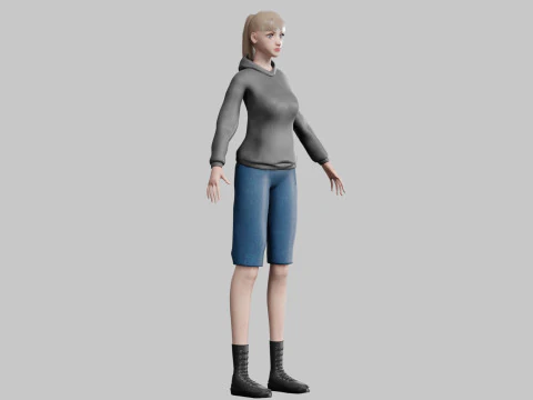 Young cute Woman V25729 3D Model