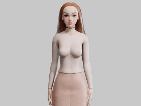 Young Pretty Woman V32937 Model 3D