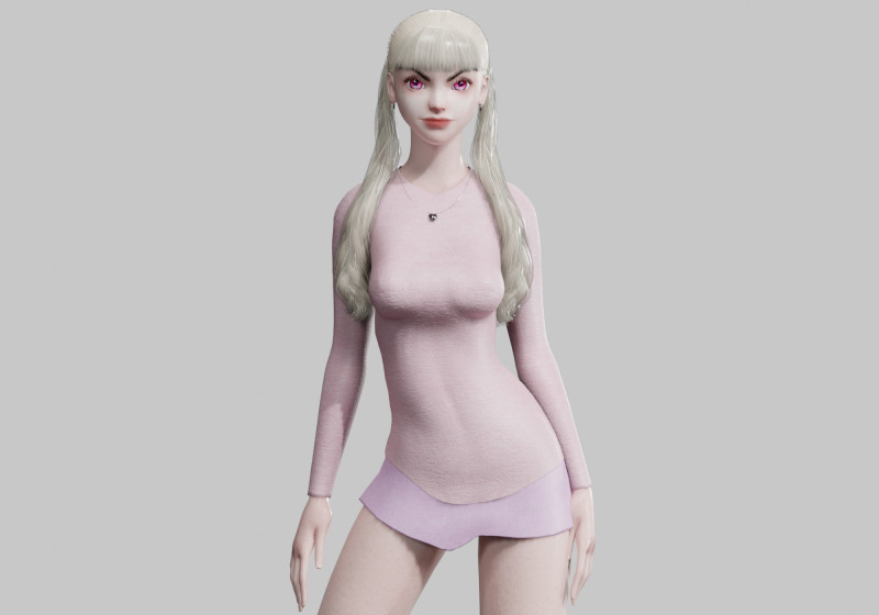 Basic cute Woman V31366 Model 3D .c4d .max .obj .3ds .fbx .stl .blend