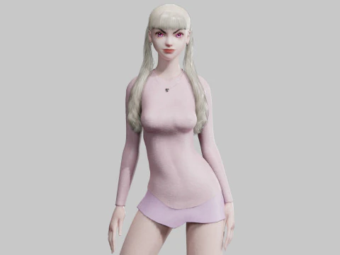 Basic cute Woman V31366 3D Model