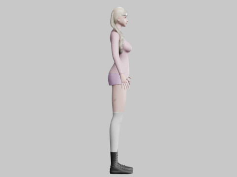 Basic cute Woman V31366 Model 3D
