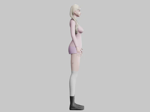 Basic cute Woman V31366 3D Model