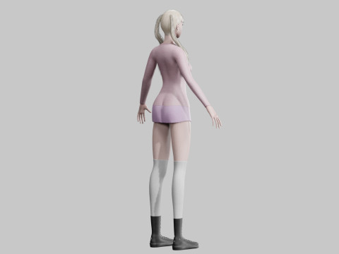 Basic cute Woman V31366 Model 3D
