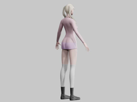 Basic cute Woman V31366 3D Model