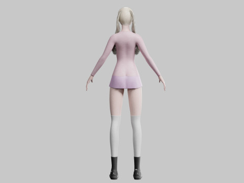Basic cute Woman V31366 Model 3D