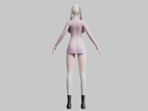 Basic cute Woman V31366 3D Model