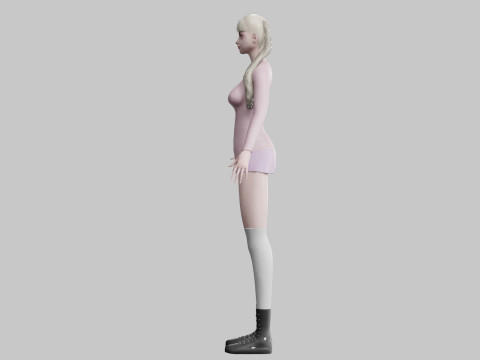 Basic cute Woman V31366 Model 3D