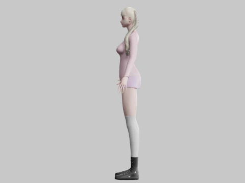 Basic cute Woman V31366 3D Model