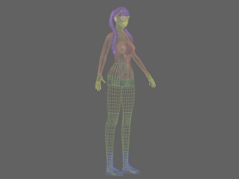 Basic cute Woman V31366 Model 3D