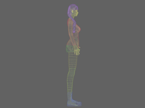 Basic cute Woman V31366 Model 3D