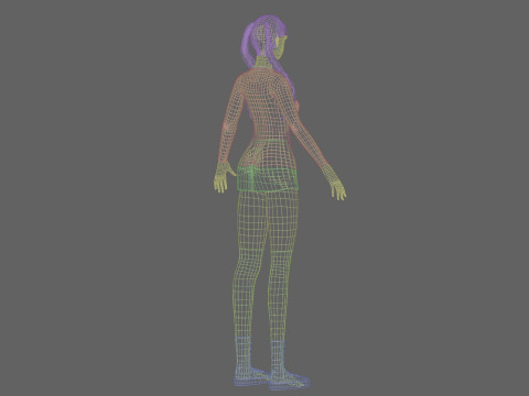 Basic cute Woman V31366 Model 3D