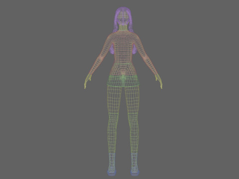 Basic cute Woman V31366 Model 3D