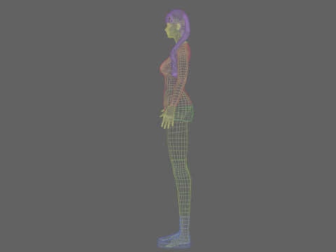 Basic cute Woman V31366 Model 3D
