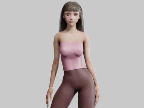 बेसिक प्रिटी वुमन V30142 3D मॉडल