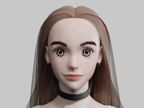 Beautiful cute Woman V32075 3D Model