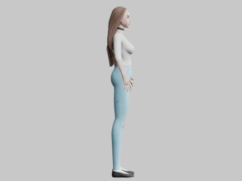 Beautiful cute Woman V32075 3D Model