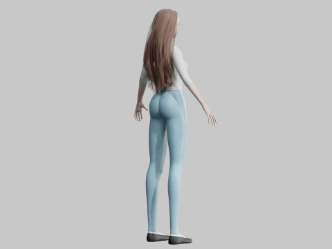 Beautiful cute Woman V32075 3D Model