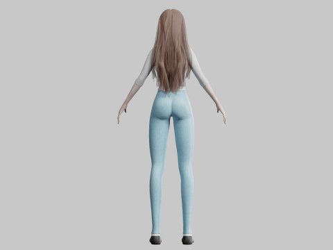 Beautiful cute Woman V32075 3D Model