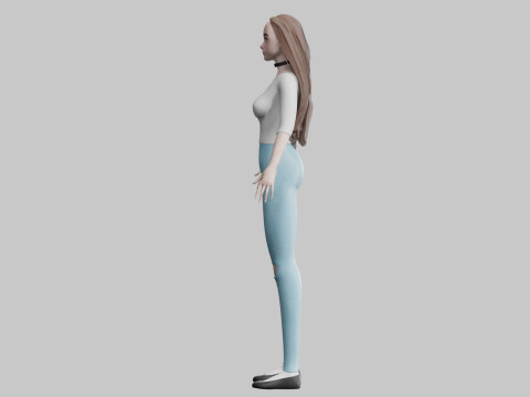 Beautiful cute Woman V32075 3D Model