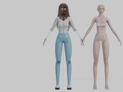 Beautiful cute Woman V32075 3D Model