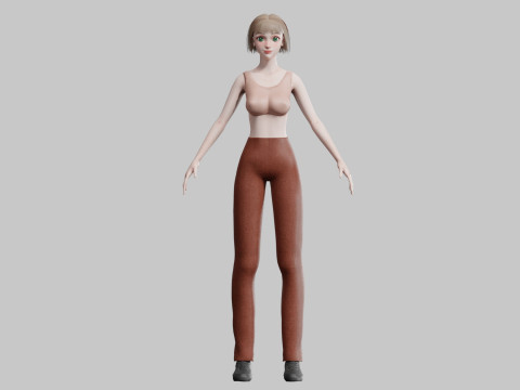 Cartoon cute Woman V32110 3D Модель