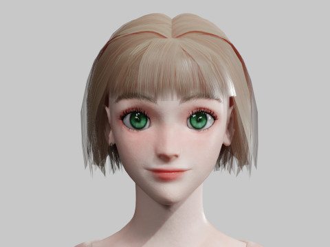 Cartoon cute Woman V32110 3D Модель