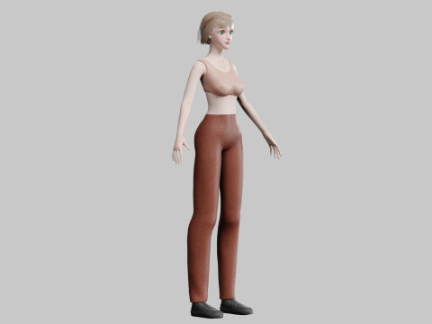 Cartoon cute Woman V32110 3D Модель