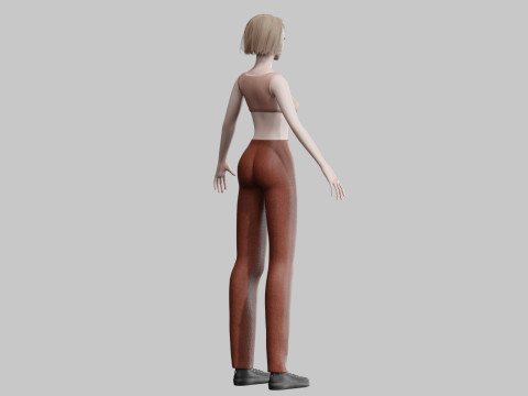 Cartoon cute Woman V32110 3D Модель