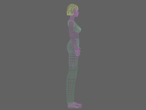 Cartoon cute Woman V32110 3D Модель