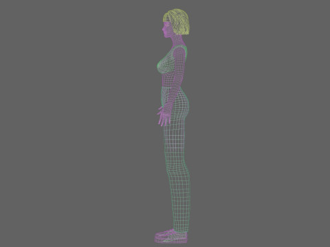 Cartoon cute Woman V32110 3D Модель