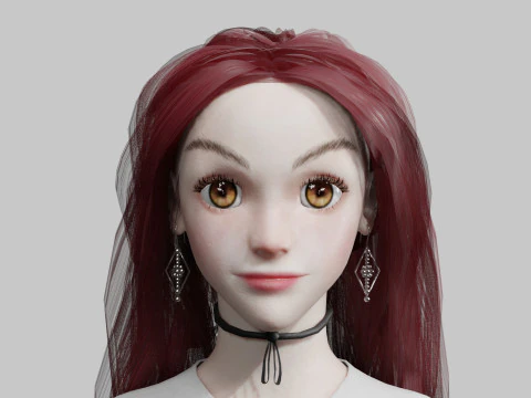 Cartoon Pretty Woman V35967 3D Model