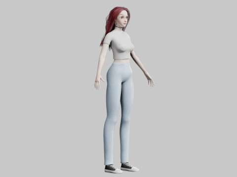 Cartoon Pretty Woman V35967 3D-Modell